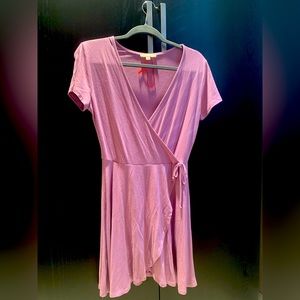 A-line faux wrap dress